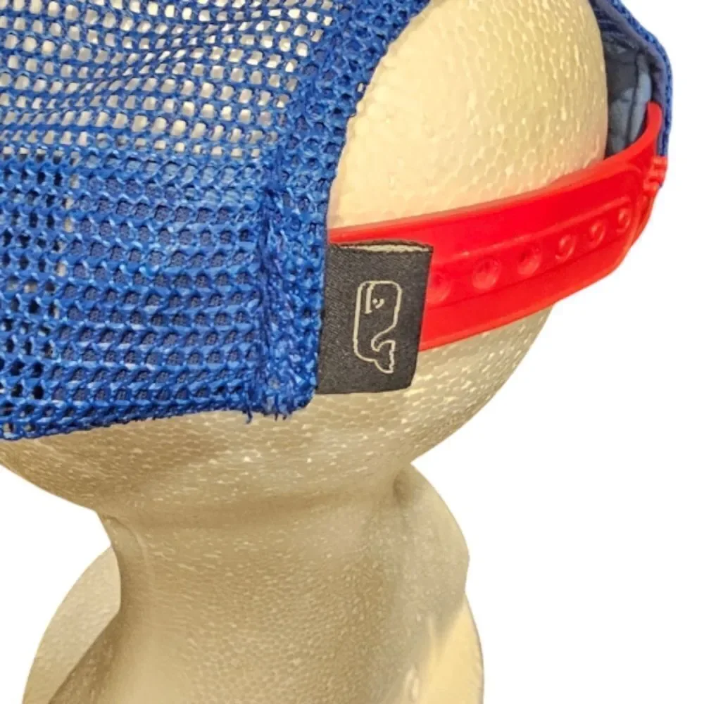 VINEYARD VINES American Flag Adjustable Mesh Trucker Hat‎